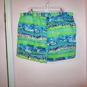 Men's Swim Trunks Size 2XLT Lined Pockets Drawstring Nylon Quick Dry Colorful